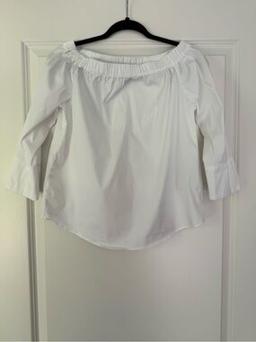 Zara White Off-Shoulder Cotton Blouse